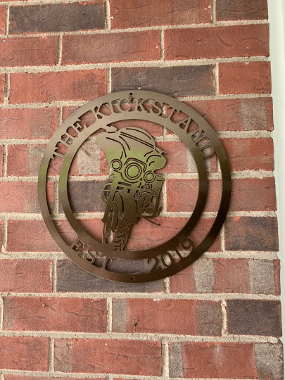 Custom motorcycle laser cut sign – house number wall decor for bikers’ home exterior