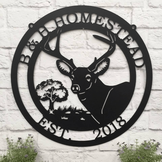 Custom Metal Deer Sign for Rustic Cabins, Lodges & Outdoors - HouseSensationsArt