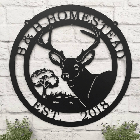 Custom Metal Deer Sign for Rustic Cabins, Lodges & Outdoors - HouseSensationsArt
