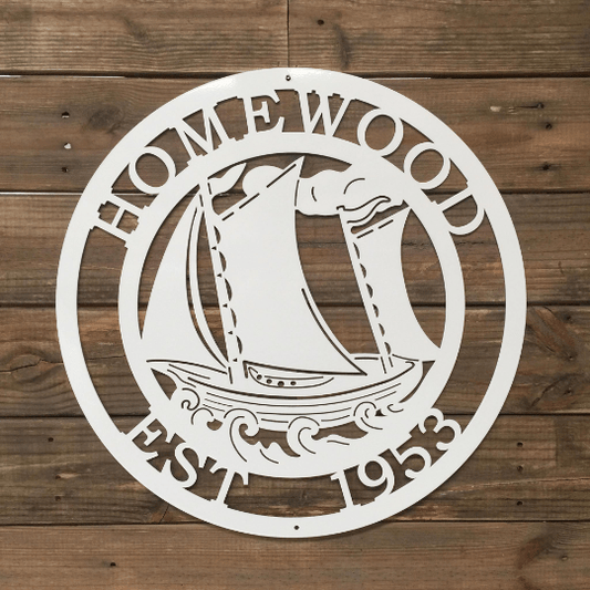 Custom Schooner Sign – Personalized Nautical Metal Wall Art & Decor - HouseSensationsArt