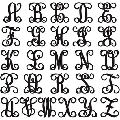 Custom Swirl Monogram Cross Door Sign - Personalized Metal Sign for Front Door, Home & Garden - Weather - Resistant, Indoor & Outdoor Decor - HouseSensationsArt