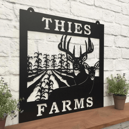 Deer Metal Sign – Personalized Farm Wall Art with Rustic Charm - HouseSensationsArt