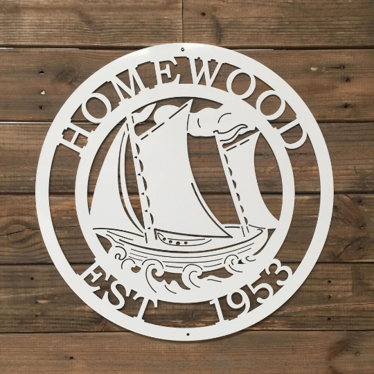 Personalized Schooner Sailboat Sign-Nautical Decor-HouseSensationsArt