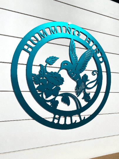 Personalized Metal Hummingbird Sign-Garden Sign-HouseSensationsArt