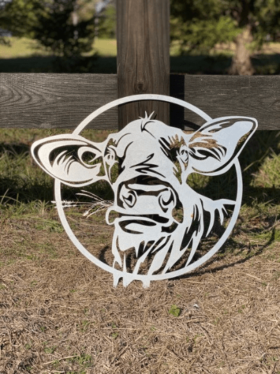 Metal Cow Sign-Ranch Sign-HouseSensationsArt