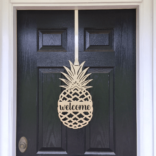 Welcome Pineapple Front Door Sign-Nautical Decor-HouseSensationsArt