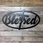 Farmhouse blessed sign – durable custom metal art for home decor, wedding gift, or housewarming
