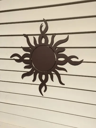 Garden Modern Sun Metal Wall Art – Custom Street Numbers Sign – Weather - Resistant Outdoor Address Signs for Home Décor & Housewarming Gift - HouseSensationsArt