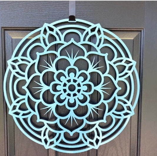 Cascade Lotus Flower Door Wreath - Year Round Door Decor | custom metal sign-Metal Sign-HouseSensationsArt