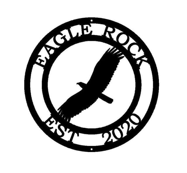 Laser cut soaring eagle sign in metal designed for wildlife lovers or patriotic farmhouse decor