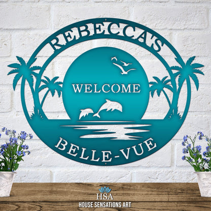 Metal Beach Signs for Outdoors – Personalized Coastal Wall Decor - HouseSensationsArt