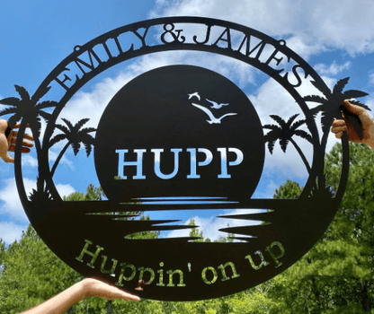 Metal Beach Signs for Outdoors – Personalized Coastal Wall Decor - HouseSensationsArt