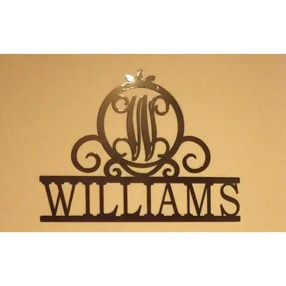 Monogram Last Name Door Topper - Personalized Family Name Sign - Monogram Metal Wall Art - Custom Last Name Sign Wedding Gift - Home Decor Outdoor Metal Sign - HouseSensationsArt