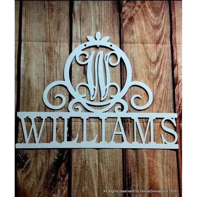 Monogram Last Name Door Topper - Personalized Family Name Sign - Monogram Metal Wall Art - Custom Last Name Sign Wedding Gift - Home Decor Outdoor Metal Sign - HouseSensationsArt