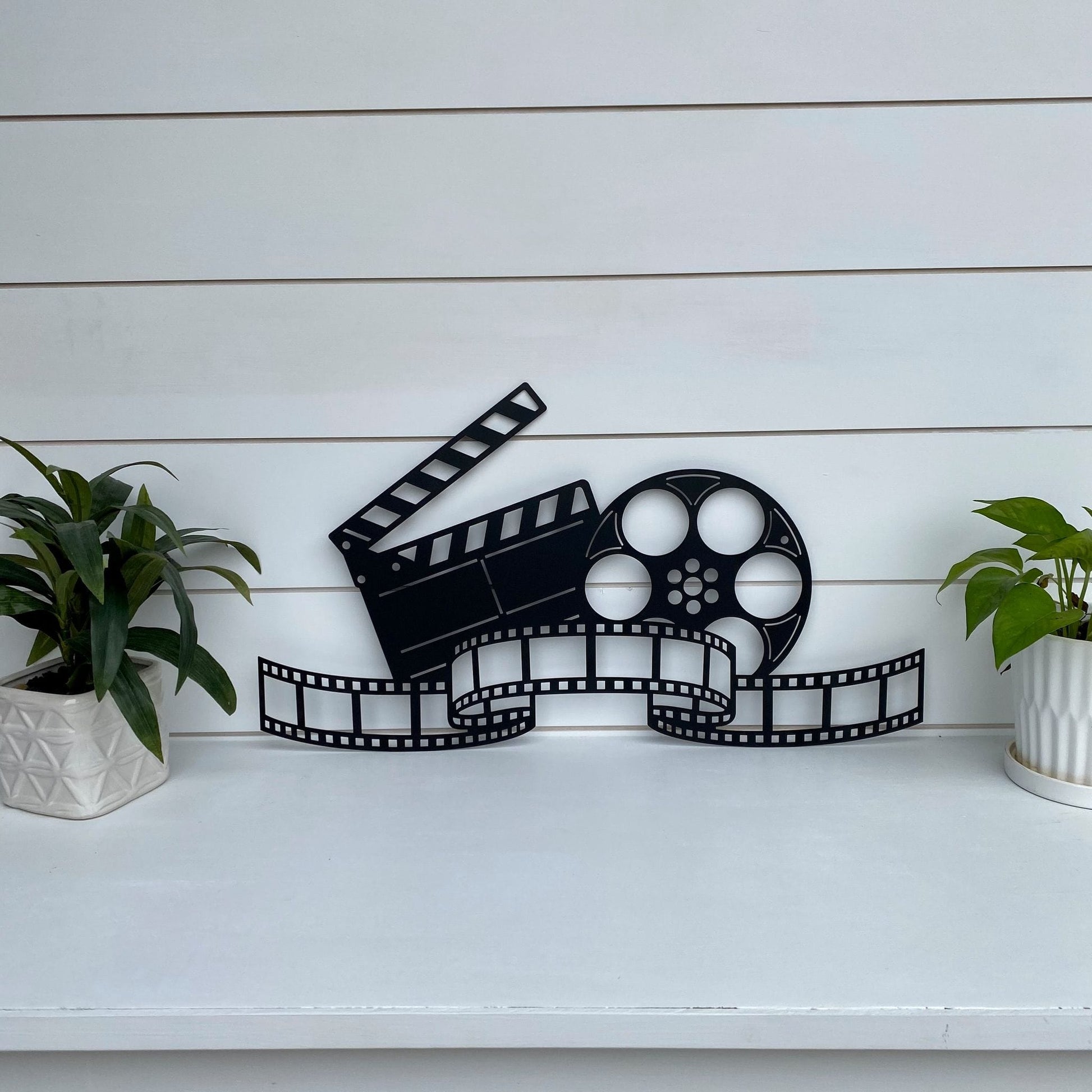 Movie Reel, Film Strip, Clapboard Metal Wall Art - Metal Film Strip Wall Decor - Metal Movie Reel Wall Art - Movie Clapboard Wall Decor - Movie Theater Wall Art Media Room Decor - HouseSensationsArt