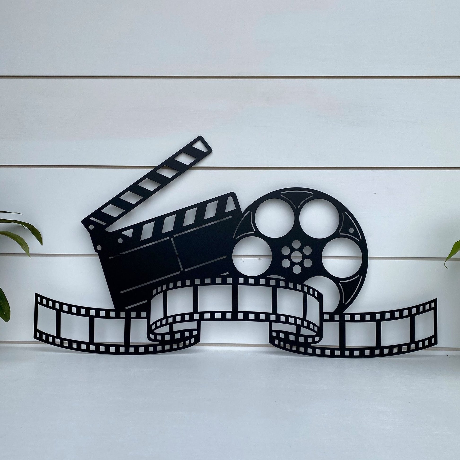 Movie Reel, Film Strip, Clapboard Metal Wall Art - Metal Film Strip Wall Decor - Metal Movie Reel Wall Art - Movie Clapboard Wall Decor - Movie Theater Wall Art Media Room Decor - HouseSensationsArt