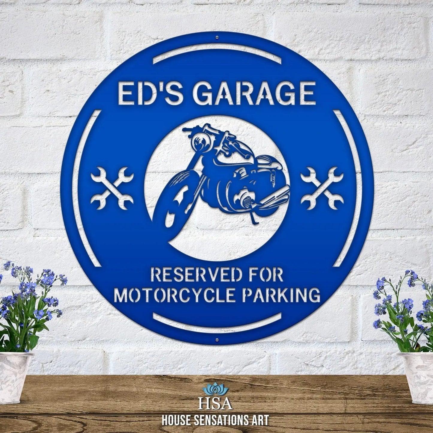 Personalized Garage Motorcycle Sign - Custom Metal Motorcycle Sign – Weather - Resistant Outdoor Address Signs for Firefighter, Home Décor & Housewarming Gift - HouseSensationsArt