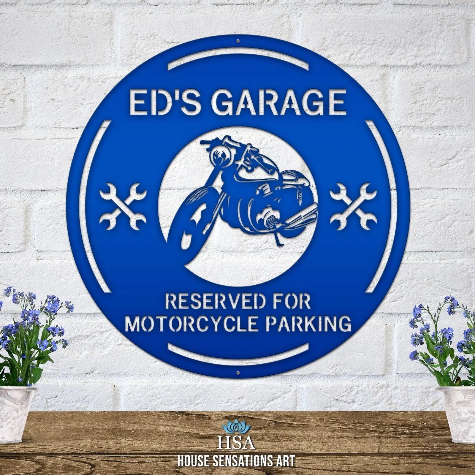 Personalized Garage Motorcycle Sign - Custom Metal Motorcycle Sign – Weather - Resistant Outdoor Address Signs for Firefighter, Home Décor & Housewarming Gift - HouseSensationsArt