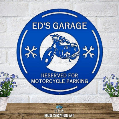 Personalized Garage Motorcycle Sign - Custom Metal Motorcycle Sign – Weather - Resistant Outdoor Address Signs for Firefighter, Home Décor & Housewarming Gift - HouseSensationsArt