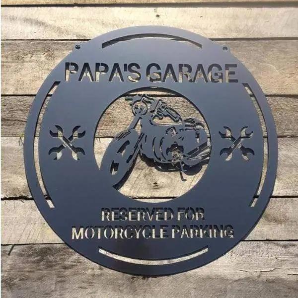 Personalized Garage Motorcycle Sign - Custom Metal Motorcycle Sign – Weather - Resistant Outdoor Address Signs for Firefighter, Home Décor & Housewarming Gift - HouseSensationsArt