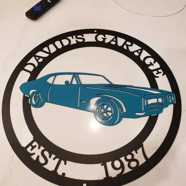 Personalized Garage Wall Art – Custom Car Metal Sign