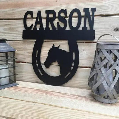 Personalized Horse Stall Sign | Horse Stall Nameplate | Metal Sign - HouseSensationsArt