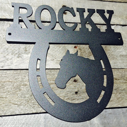 Personalized Horse Stall Sign | Horse Stall Nameplate | Metal Sign - HouseSensationsArt