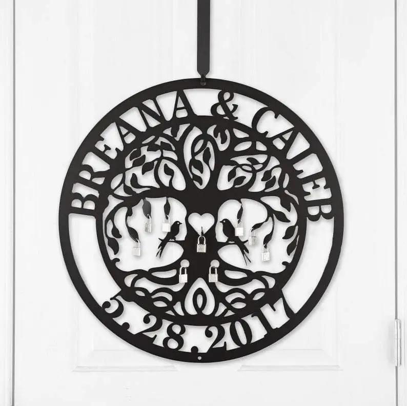 Personalized Love Lock Tree With Love Birds For Unity Ceremony Wedding Decor House Sensations Art
