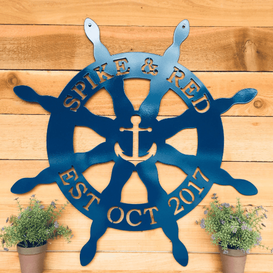 Personalized Metal Anchor Sign for Nautical Home & Outdoor Decor - HouseSensationsArt