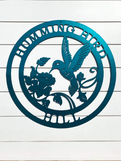 Personalized Metal Hummingbird Sign - Customizable Garden & Home Decor - Unique Outdoor Wall Art with Custom Text for Your Home, Porch, Garden, or as a Perfect Gift for Any Occasion Garden Sign House Sensations Art
