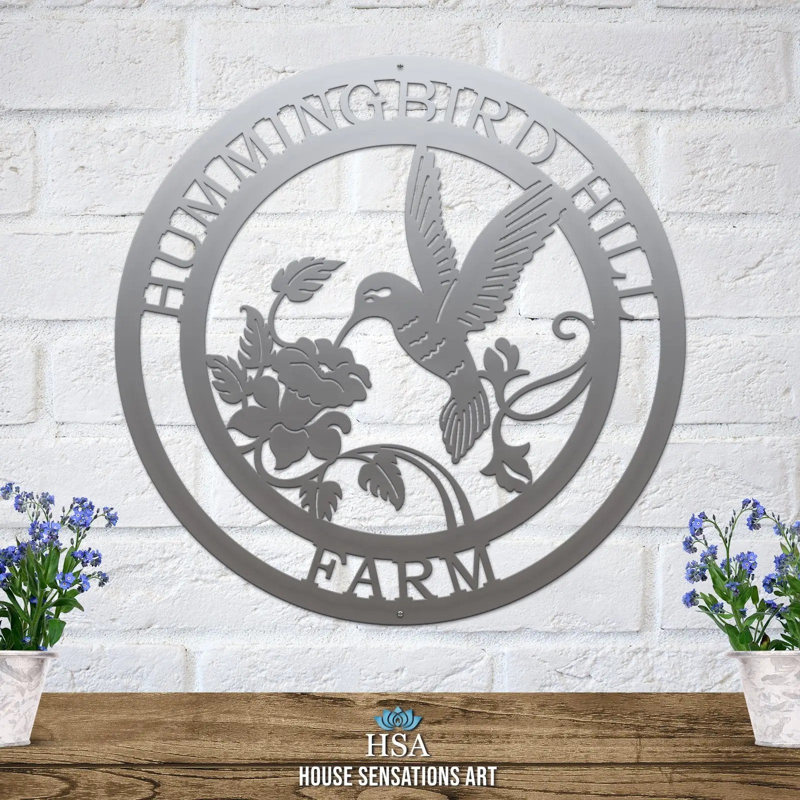Personalized Metal Hummingbird Sign - Customizable Garden & Home Decor - Unique Outdoor Wall Art with Custom Text for Your Home, Porch, Garden, or as a Perfect Gift for Any Occasion Garden Sign House Sensations Art