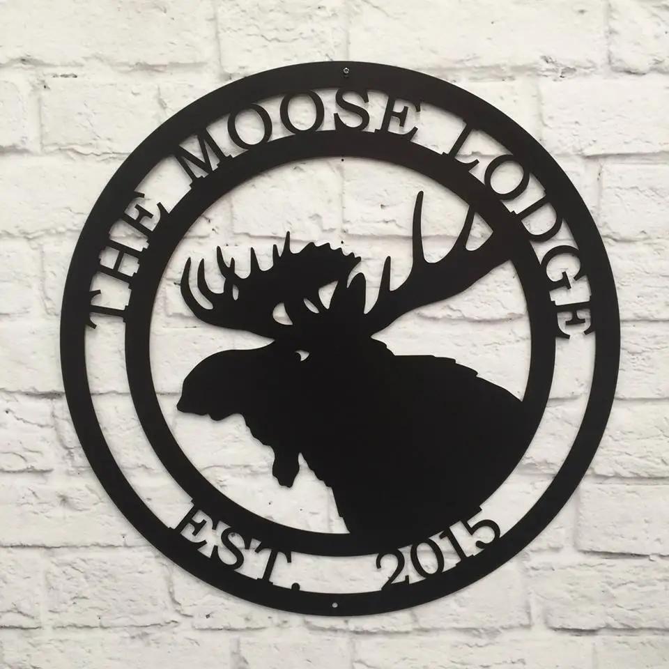 Personalized Moose Hunter Cabin Sign - Custom Metal House Number Plaque - Perfect for Outdoor Decor in Gardens, Yards, or Farms - Ideal Housewarming Gift for Animal Lovers - HouseSensationsArt