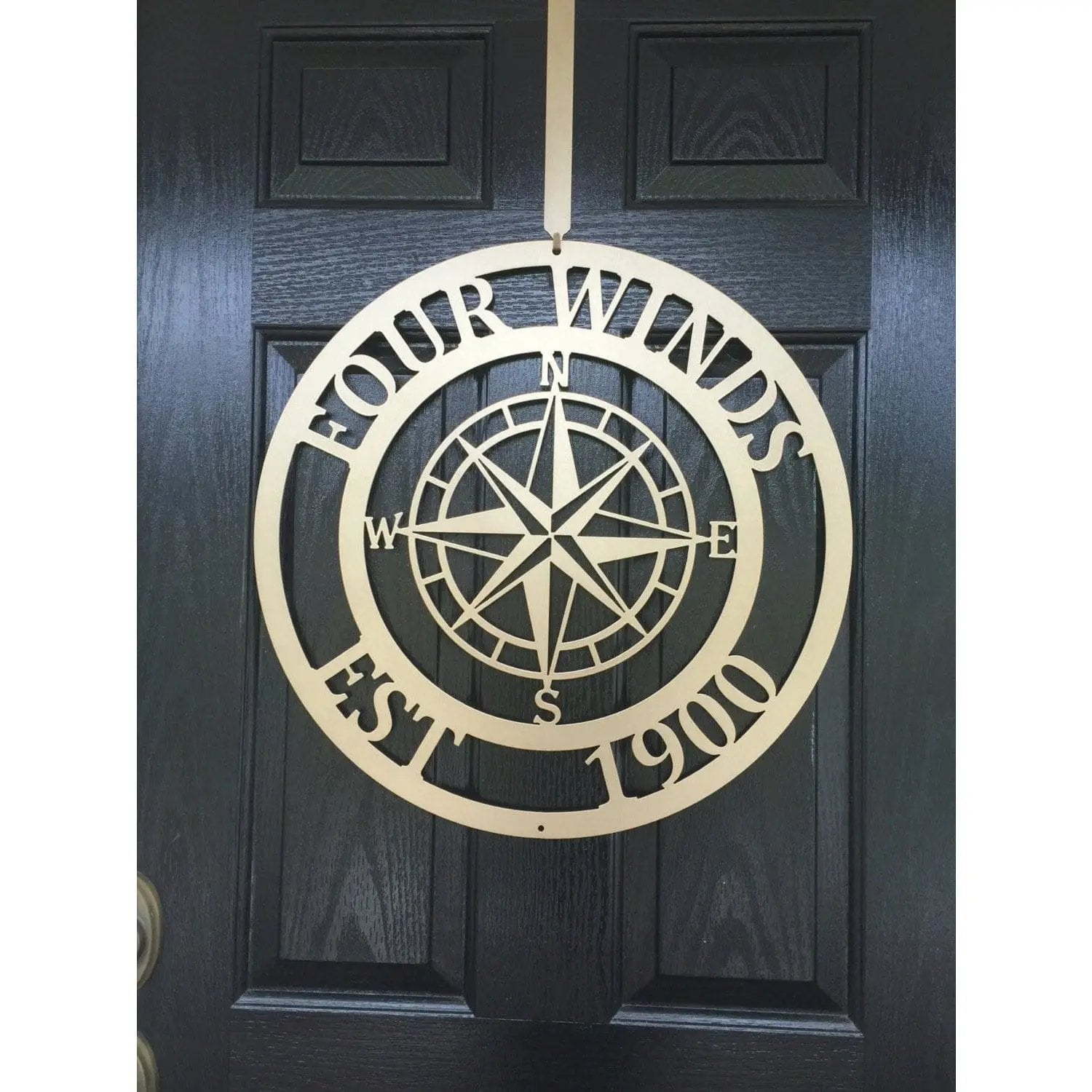 Personalized Name Compass Sign - Personalized Nautical Wall Art, Family Name & Date - Indoor Outdoor Metal Decor, Housewarming or Wedding Gift for Couples - HouseSensationsArt