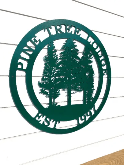 Personalized Pine Tree Metal Sign Tree of Life Sign House Sensations Art