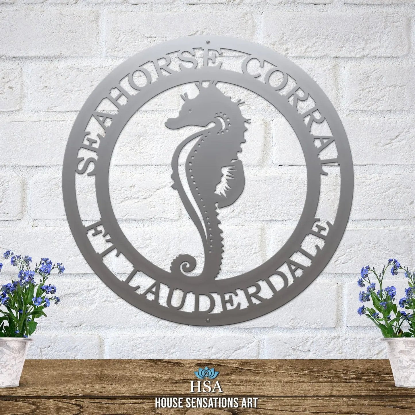 Personalized Seahorse Address Sign - Custom Metal House Number Plaque - Perfect for Outdoor Decor in Gardens, Yards, or Farms - Ideal Housewarming Gift for Animal Lovers - HouseSensationsArt