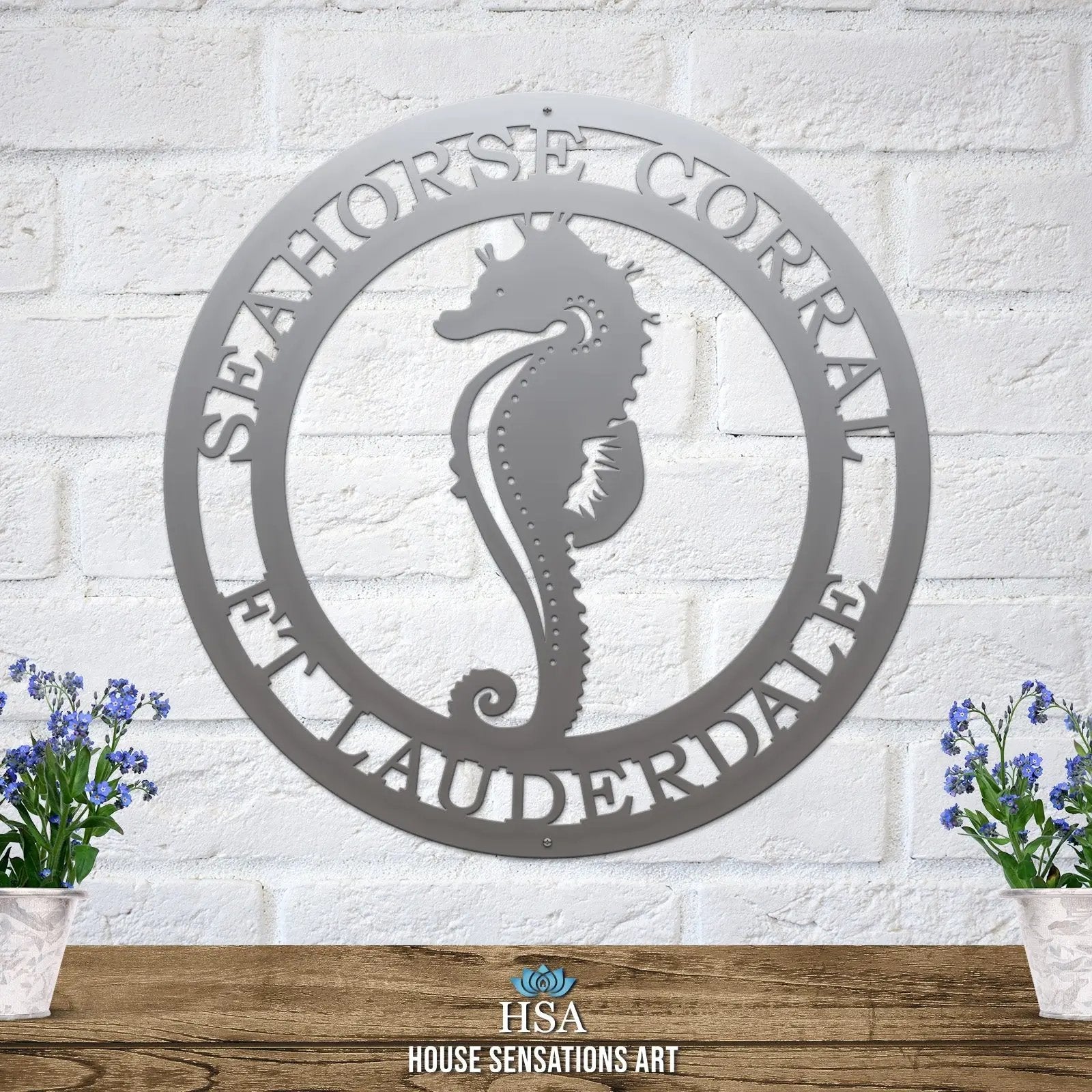 Personalized Seahorse Address Sign - Custom Metal House Number Plaque - Perfect for Outdoor Decor in Gardens, Yards, or Farms - Ideal Housewarming Gift for Animal Lovers - HouseSensationsArt