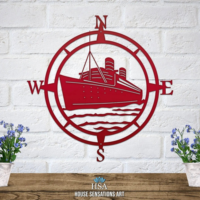 Personalized Ship Wall Art – Nautical Metal Wall Decor for Home - HouseSensationsArt