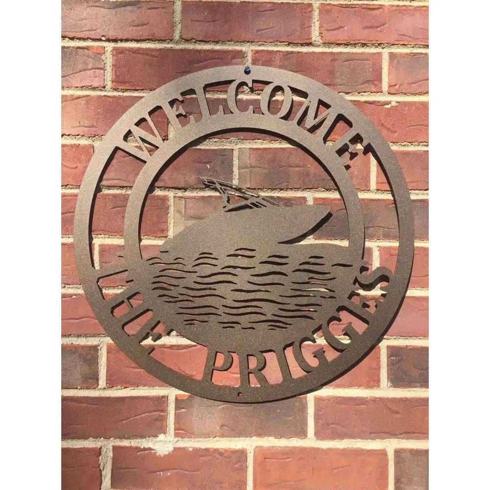 Personalized Speedboat Sign – Custom Street Numbers Sign – Weather - Resistant Outdoor Address Signs for Home Décor & Housewarming Gift - HouseSensationsArt