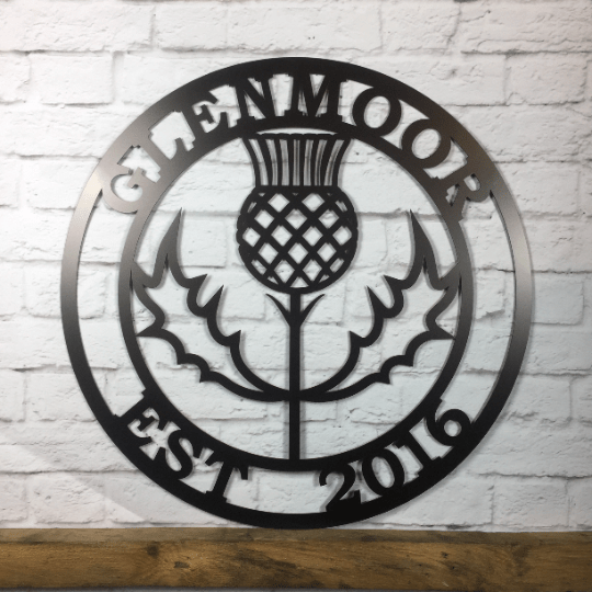 Personalized Thistle Wall Art with Custom Family Name - HouseSensationsArt