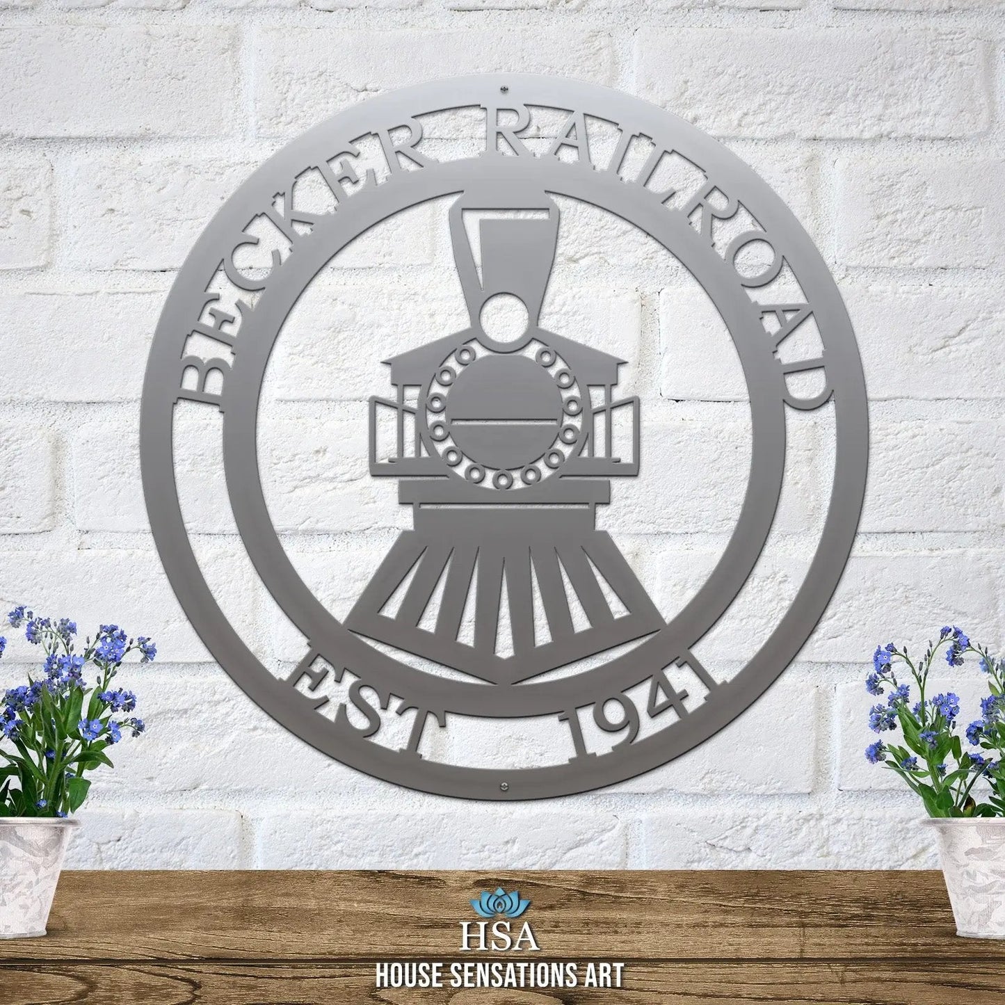 Personalized Train Sign - Custom Metal Train Sign – Weather - Resistant Outdoor Address Signs for Firefighter, Home Décor & Housewarming Gift - HouseSensationsArt