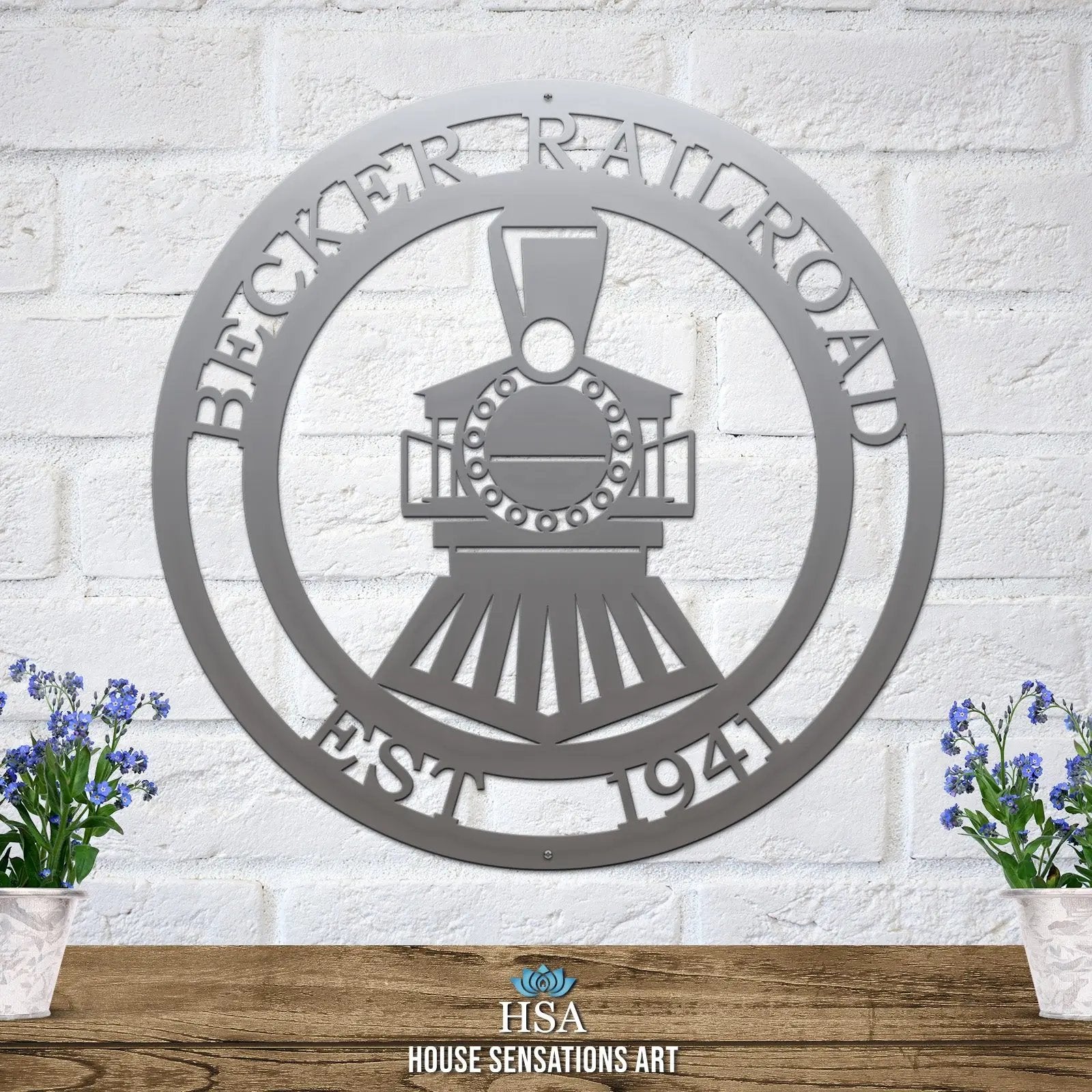 Personalized Train Sign - Custom Metal Train Sign – Weather - Resistant Outdoor Address Signs for Firefighter, Home Décor & Housewarming Gift - HouseSensationsArt