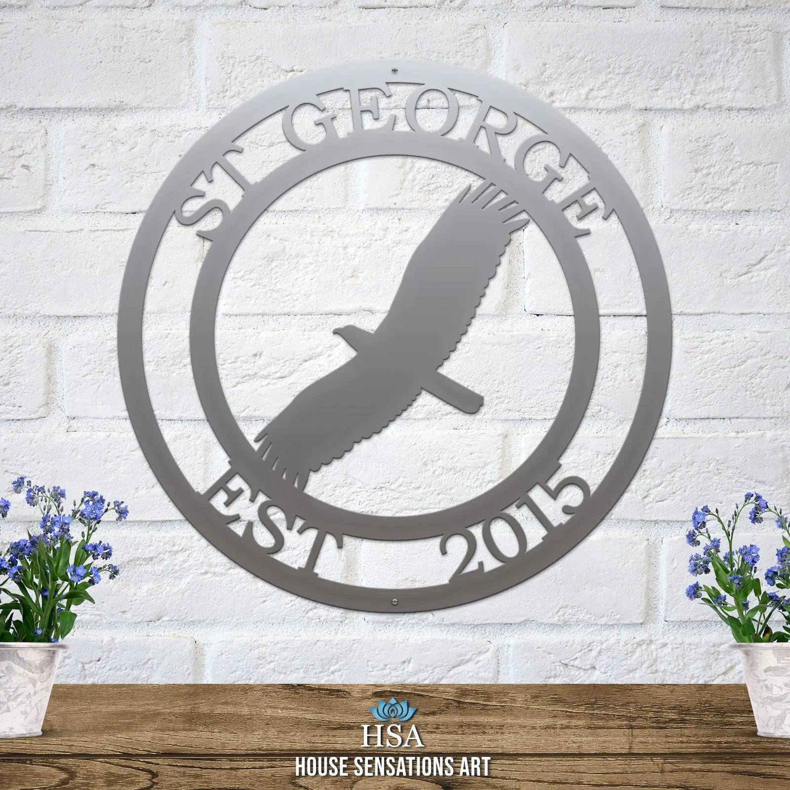 Rustic soaring eagle wall decor made of durable metal ideal for home entrance or nature-inspired decor