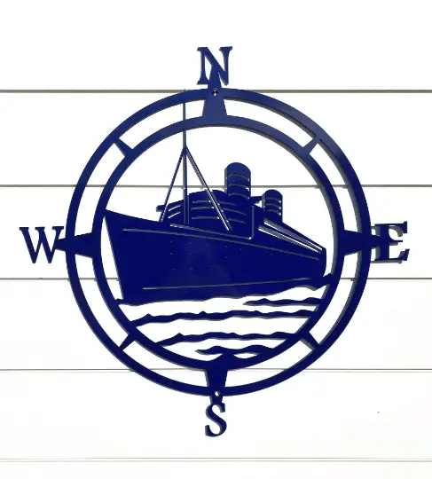 Ship Compass Metal Sign - Custom Metal Address Signs for Houses - Perfect Wall Décor for Bedroom, Office, Kitchen, Living Room & Housewarming Gift - HouseSensationsArt