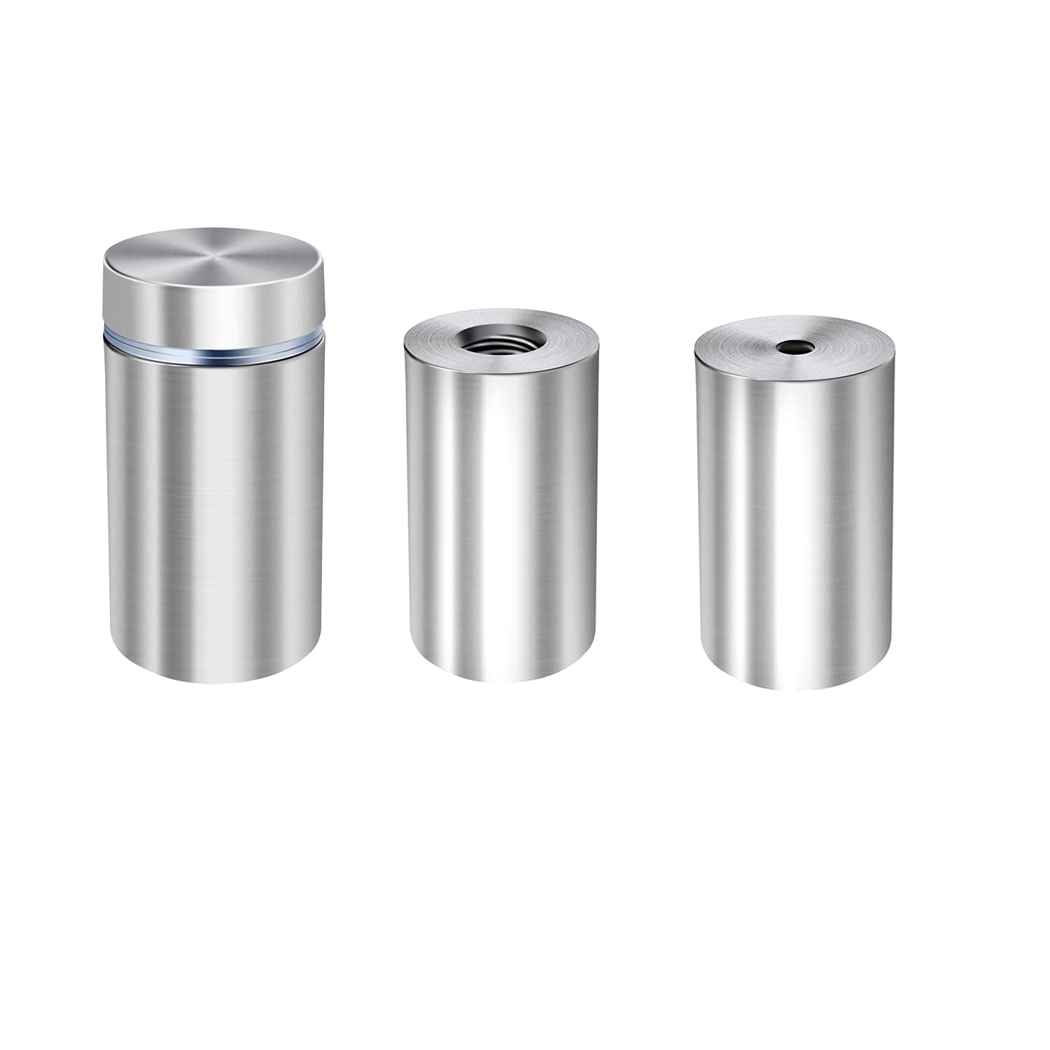 Custom metal sign spacer standoff kit, brushed silver cylindrical mounting hardware for wall signs, LED sign installation accessory, HouseSensationsArt add-on kit