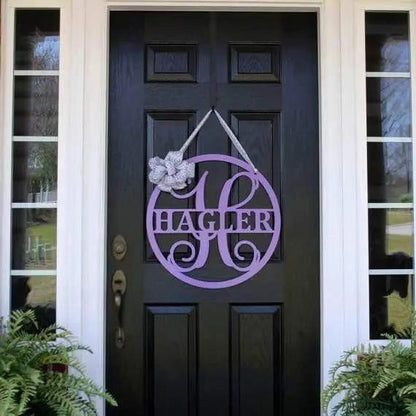 Split Family Last Name Sign - Personalized Family Name Sign - Monogram Metal Wall Art - Custom Last Name Sign Wedding Gift - Home Decor Outdoor Metal Sign - HouseSensationsArt