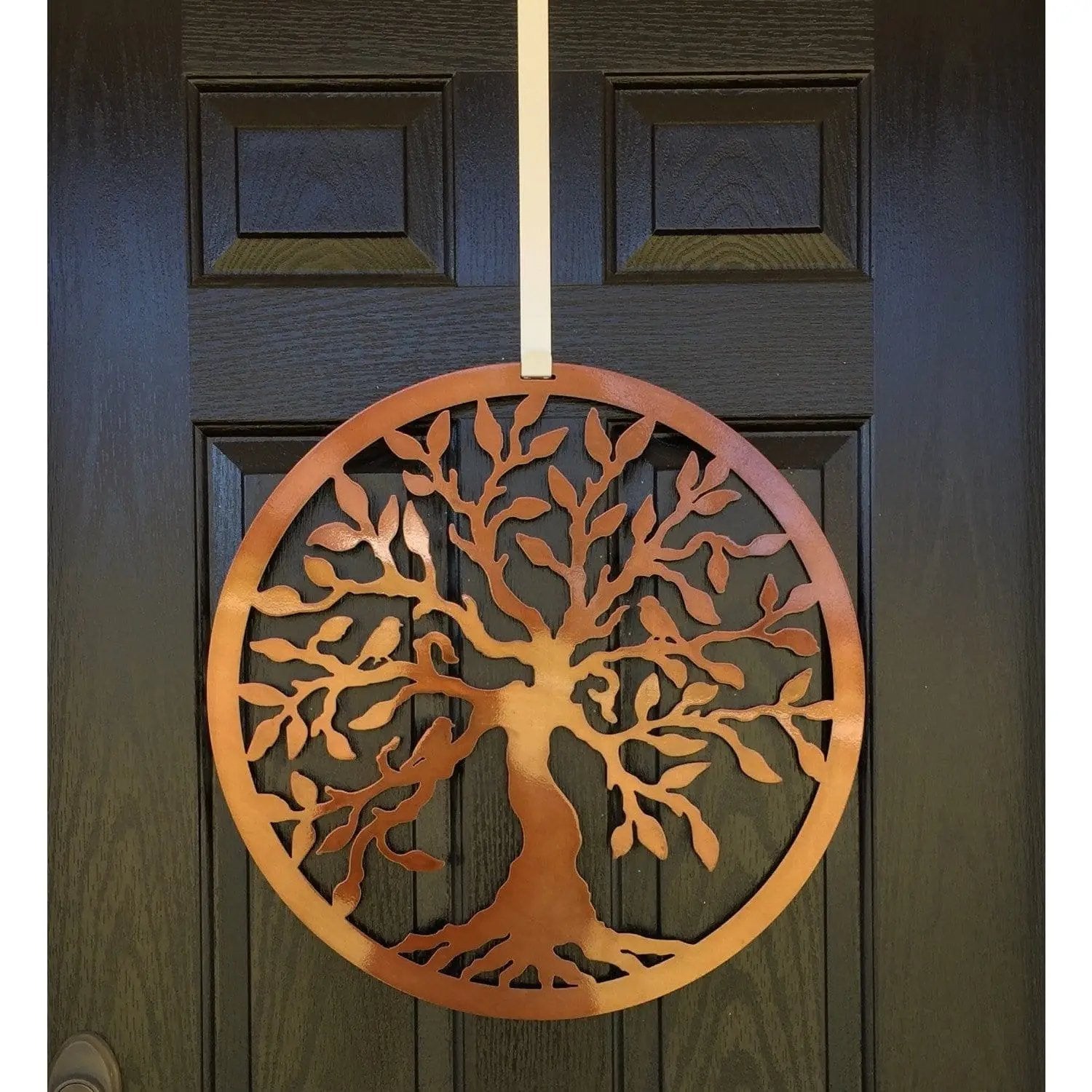 Tree of Life with Birds Front Door Wreath - Customizable Metal Door Decor - Personalized Welcome Sign - Durable, Rust - Resistant, Perfect for Home, Porch, and Garden – Unique Seasonal Gift - HouseSensationsArt