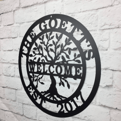Tree of Life with Family Name, Established Date & Welcome Message - HouseSensationsArt