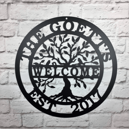 Tree of Life with Family Name, Established Date & Welcome Message - HouseSensationsArt